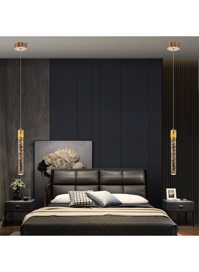 روعة ثريا كريستالية ذهبية حديثة، مصباح جزيرة كريستالي ثلاثي الألوان LED، مصباح معلق ذهبي قابل للتعديل، مصباح معلق بلوحة، مناسب لغرف المعيشة وغرف النوم وغرف الطعام (عبوة واحدة) - Image 2